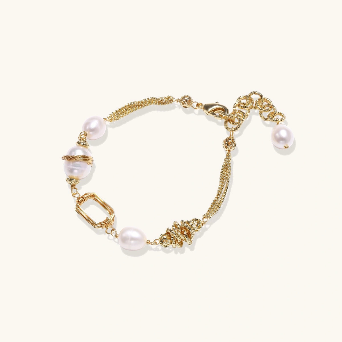 Bracelet Chaîne Perle Dorée | FJORÉ
