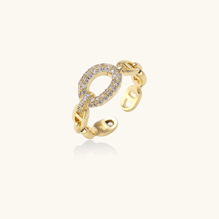 Bague Statement Chaîne Dorée | FJORÉ