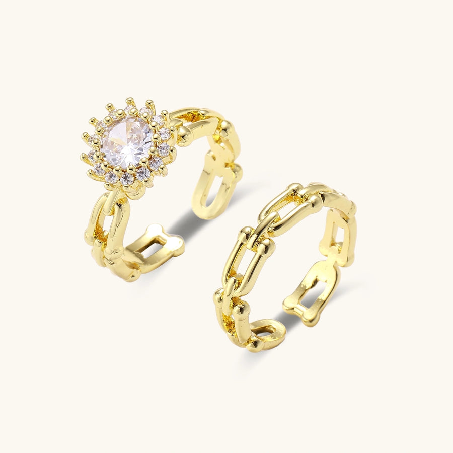 Duo de Bagues Chaîne Golden Hour | FJORÉ